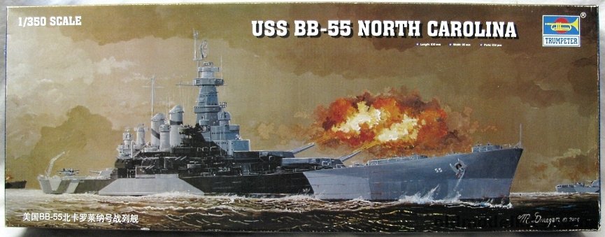 Trumpeter 1/350 USS North Carolina BB55 Battleship, 05303 plastic model kit
